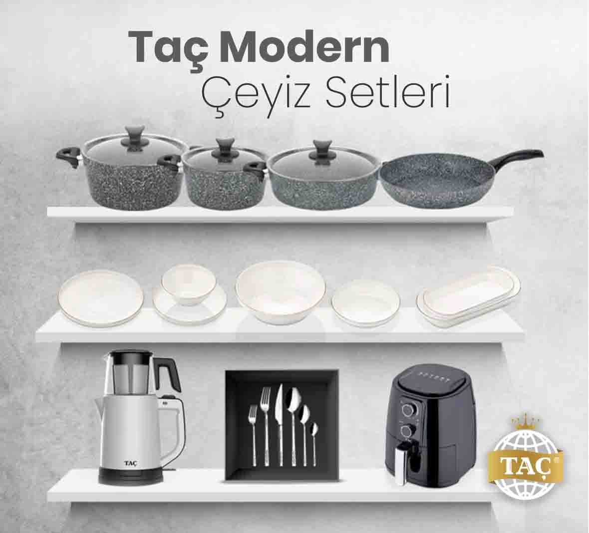 Modern Görünümlü Şık Tasarımlı - Çeyiz Seti Setleri - Taç